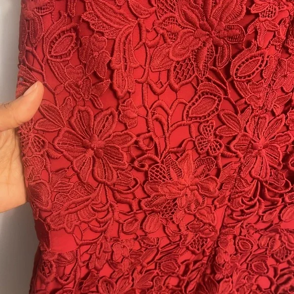 Women’s Lauren Ralph Lauren Red Knee Length Dress Size 6 - Picture 3 of 5